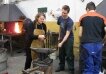 Hanna trying to make a nail in blacksmith workshop (Vocational School of Hadicra