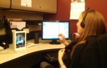 sign language interpreter communicate with a student.