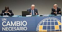 Image showing the round table of the XI Ibero-American Civil Society Meeting.